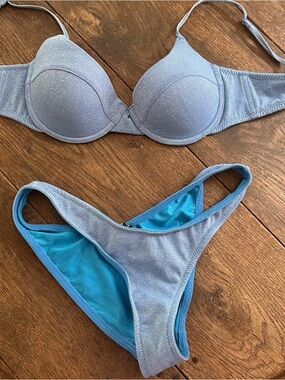 triangl bikini Shimmery Light Blue Two-Piece